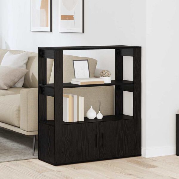 vidaXL Serv&iacute;rovacia skriňa Čierny dub 30 x 80 x 90 cm Kompozitn&eacute; drevo