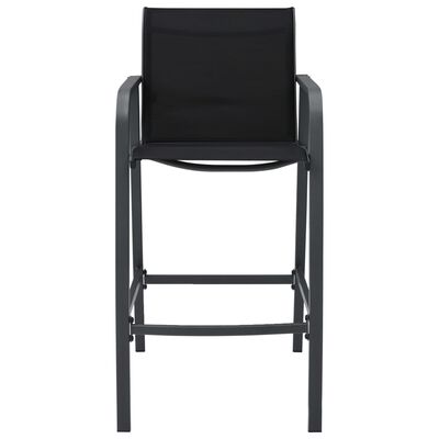 vidaXL Záhradné barové stoličky 4 ks čierne textilénové
