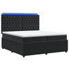 vidaXL LED boxspring posteľ s matracom Čierna 200 x 200 cm Zamat