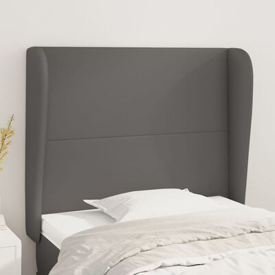vidaXL Čelo postele so záhybmi sivé 103x23x118/128 cm umelá koža