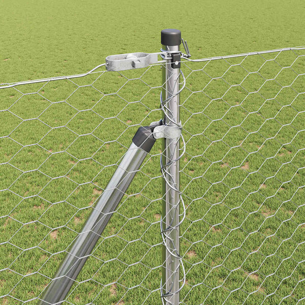 vidaXL Stĺp na plot. Strieborn&aacute; 25 x 1,6 m (36 mm sieťka) Oceľ