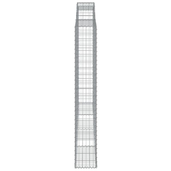 vidaXL Obl&uacute;kov&yacute; gabionov&yacute; k&ocirc;&scaron; 300x30x200/220 cm pozinkovan&eacute; železo