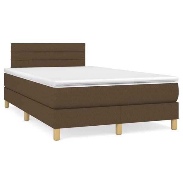 vidaXL Boxspring posteľ s matracom tmavohned&aacute; 120x200 cm l&aacute;tka