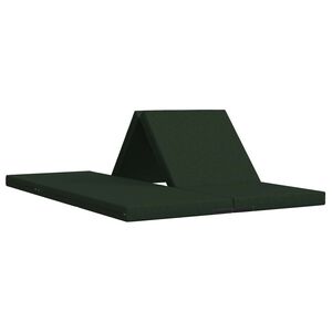 vidaXL Skladacia pohovka na span&iacute; 140 x 67 x 15 cm Tmavozelen&aacute;