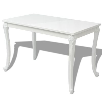 vidaXL Jedálenský stôl 116x66x76 cm, vysoký lesk, biely