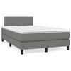 vidaXL Boxspring posteľ s matracom, tmavosiv&aacute; 120x190 cm, l&aacute;tka