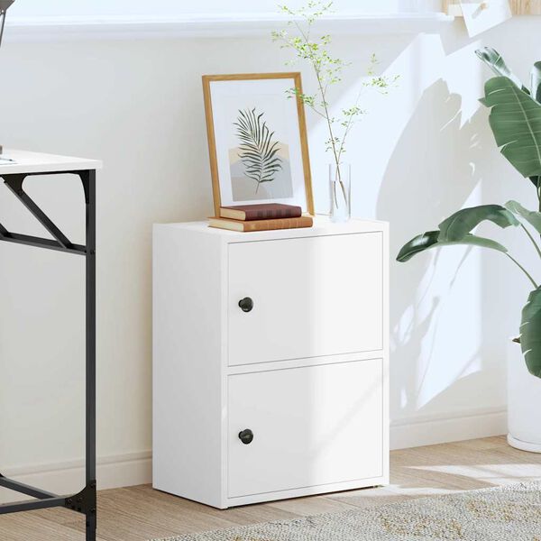 VidaXL Knižnica Biela 40x24x52 cm Kon&scaron;trukt&eacute;rske drevo