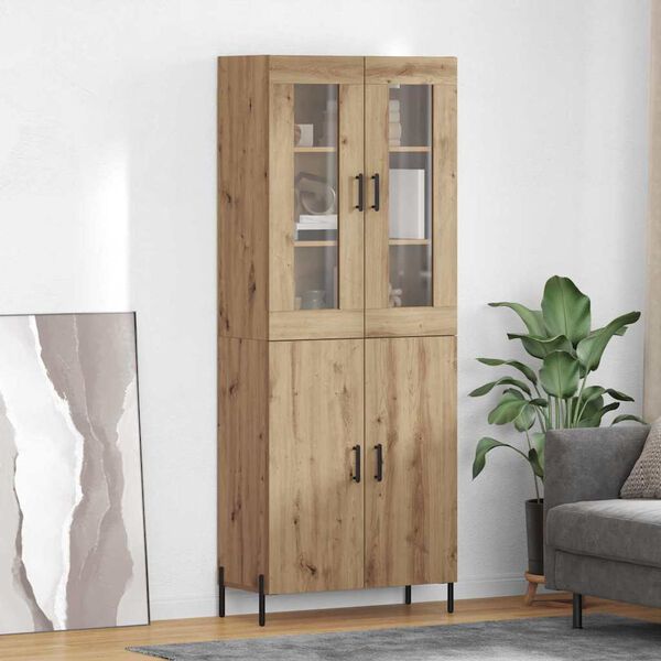 vidaXL Highboard Remeseln&yacute; dub 69,5 x 34 x 180 cm Kompozitn&eacute; drevo