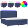 vidaXL Posteľ boxsping s matracom a LED modr&aacute; 180x200 cm l&aacute;tka