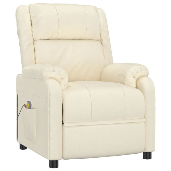 vidaXL Masážne kreslo, krémové, umelá koža