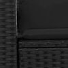 vidaXL Záhradná pohovka s vankúšmi, 2-miestna, čierna, polyratan