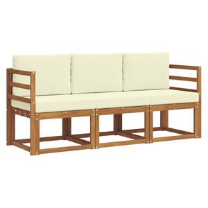 vidaXL Z&aacute;hradn&aacute; s&uacute;prava gaučov s vank&uacute;&scaron;om 3 pcs Pr&iacute;rodn&aacute; a kr&eacute;mov&aacute;