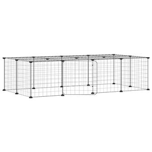 vidaXL 20-panelov&aacute; klietka pre dom&aacute;ce zvierat&aacute; čierna 140x70x35 cm oceľ