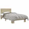 vidaXL Posteľn&yacute; r&aacute;m dub sonoma 75x190 cm kompozitn&eacute; drevo a kov