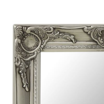 vidaXL Nástenné zrkadlo v barokovom štýle 50x50 cm strieborné