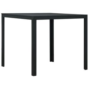 vidaXL Konferenčn&yacute; stol&iacute;k, čierny 78x78x74 cm, HDPE, dreven&yacute; vzhľad