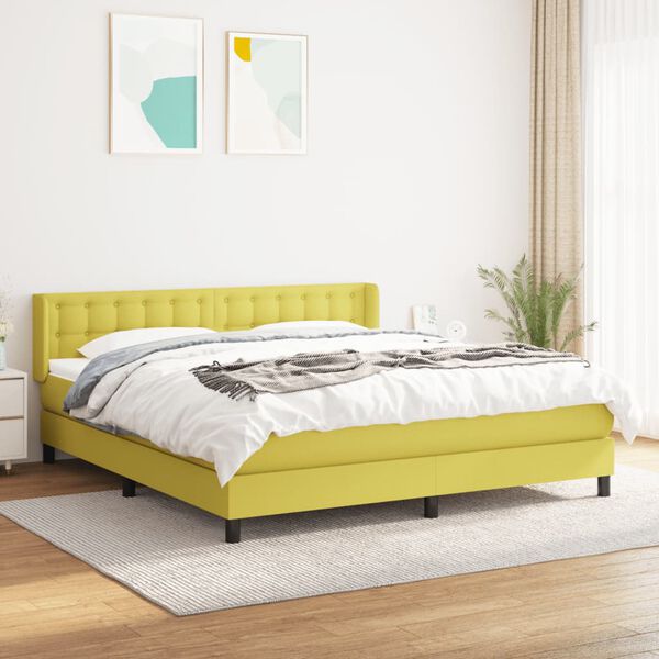 vidaXL Boxspring posteľ s matracom zelen&aacute; 180x200 cm l&aacute;tka