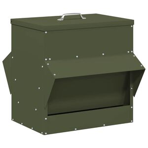 vidaXL Kŕmidlo pre kurčat&aacute; Olivovo zelen&aacute; 40,5 x 45 x 41 cm 20 kg