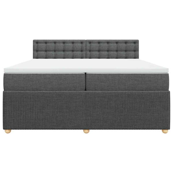vidaXL Boxspring posteľ s matracom tmavosiv&aacute; 200x200 cm l&aacute;tka