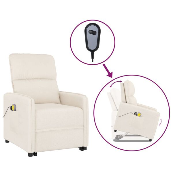 vidaXL Zdvíhacie masážne kreslo hnedé mikrovláknová látka