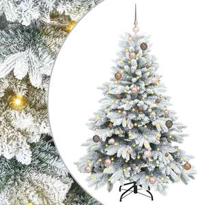 vidaXL Umel&yacute; vianočn&yacute; stromček s 150 LED-i Biela 150 cm PE a PVC