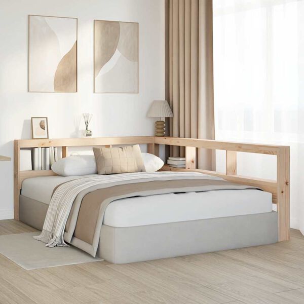 VidaXL Knižnica čelo v tvare L 150 cm mas&iacute;vna borovica