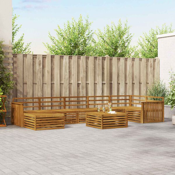 vidaXL S&uacute;pravy pohoviek 8 pcs Pr&iacute;rodn&aacute; Pevn&eacute; ak&aacute;ciov&eacute; drevo