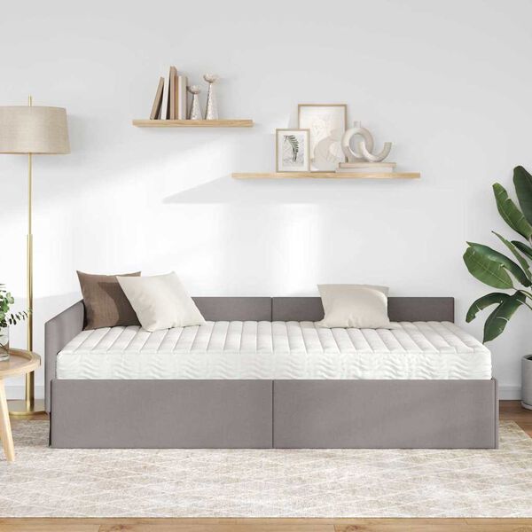 vidaXL Rohov&yacute; r&aacute;m postele s matracom In&yacute; 2 pcs Sivohned&aacute; l&aacute;tka