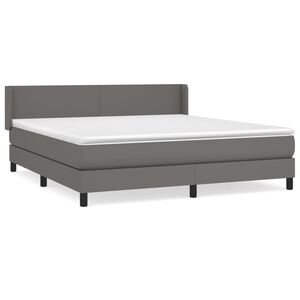 vidaXL Boxspring posteľ s matracom siv&aacute; 180x200 cm umel&aacute; koža