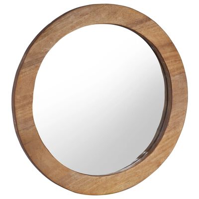 vidaXL Nástenné zrkadlo 60 cm teakové okrúhle