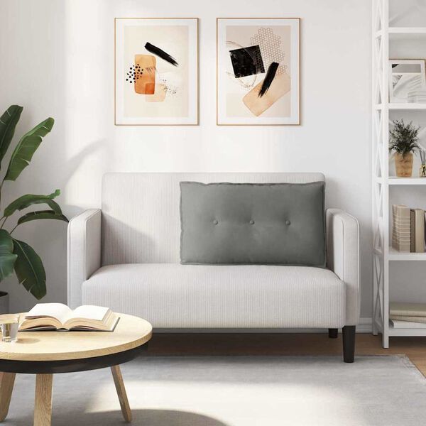 vidaXL Podu&scaron;ka na chrb&aacute;t Tmavo &scaron;ed&aacute; 80 x 50 cm Mikrovl&aacute;kno