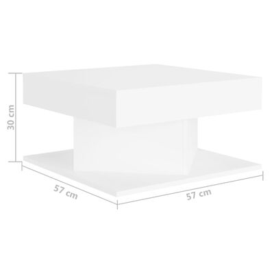vidaXL Konferenčný stolík biely 57x57x30 cm drevotrieska