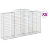 vidaXL Obl&uacute;kov&eacute; gabi&oacute;nov&eacute; ko&scaron;e 8ks 300x50x160/180cm pozinkovan&eacute; železo