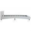 vidaXL Posteľný rám s LED, biely, umelá koža 160x200 cm