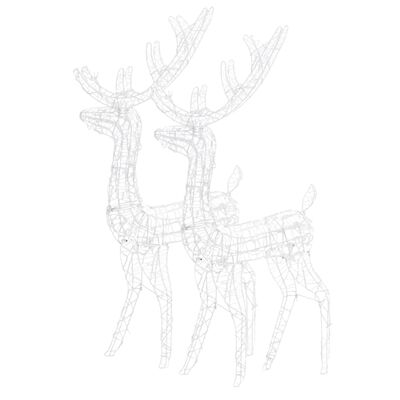 vidaXL Akrylový soby vianočné ozdoby 2 ks 120 cm teplá biela
