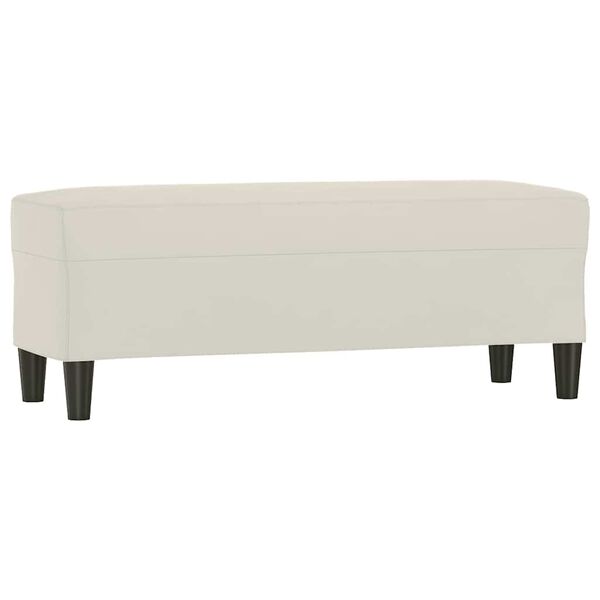 vidaXL Lavička krémová 100x35x41 cm zamat