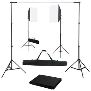 vidaXL Sada do foto&scaron;t&uacute;dia so softbox svetlami a pozad&iacute;m