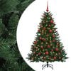 vidaXL Umel&yacute; vianočn&yacute; stromček s vianočn&yacute;mi guľami 120 cm 150 LED