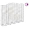 vidaXL Obl&uacute;kov&yacute; gabionov&yacute; k&ocirc;&scaron; 3 ks 300x50x220/240cm pozinkovan&eacute; železo