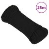 vidaXL Pracovn&eacute; lano čierne 5 mm 25 m polyester