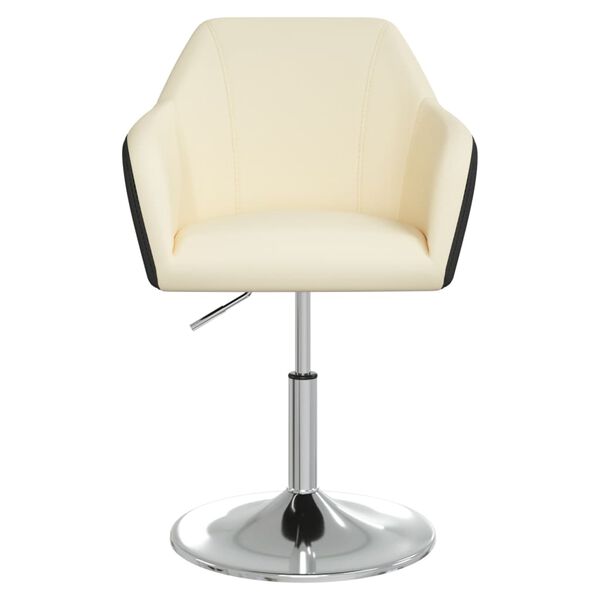 vidaXL Jed&aacute;lensk&aacute; stolička kr&eacute;mov&aacute; a čierna umel&aacute; koža