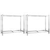 vidaXL 2-posch. stojany na pneumatiky 2ks strieborn&eacute; 110x40x110cm oceľ