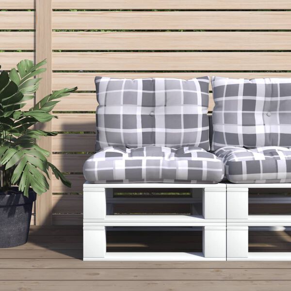 vidaXL Podložky na paletov&yacute; n&aacute;bytok 2 ks, siv&eacute; kocky, l&aacute;tka