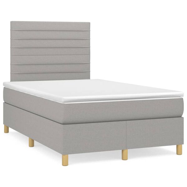 vidaXL Boxspring posteľ s matracom bledosiv&aacute; 120x200 cm l&aacute;tka