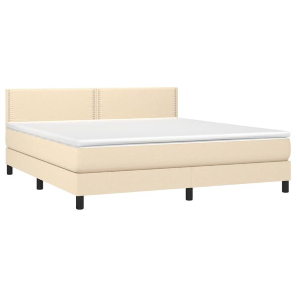 vidaXL Posteľn&yacute; r&aacute;m boxspring s matracom kr&eacute;mov&yacute; 180x200 cm l&aacute;tka
