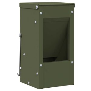 vidaXL Kŕmidlo pre kr&aacute;liky Olivov&aacute; zelen&aacute; 12,5 x 12,5 x 25 cm 1,5 kg