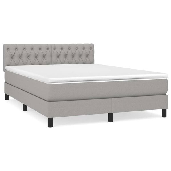vidaXL Boxspring posteľ s matracom bledosiv&yacute; 140x190 cm l&aacute;tka