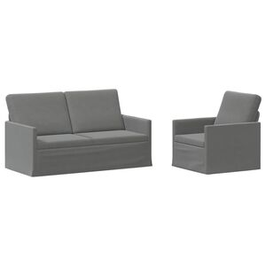 vidaXL Sada pohoviek 2 pcs Tmavosiv&aacute; Zamat
