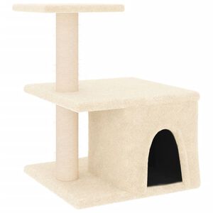 vidaXL &Scaron;krabadlo pre mačky so sisalov&yacute;mi stĺpikmi kr&eacute;mov&eacute; 48 cm