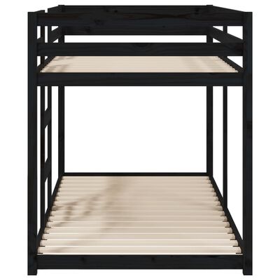 vidaXL Poschodová posteľ čierna 90x200 cm borovicový masív